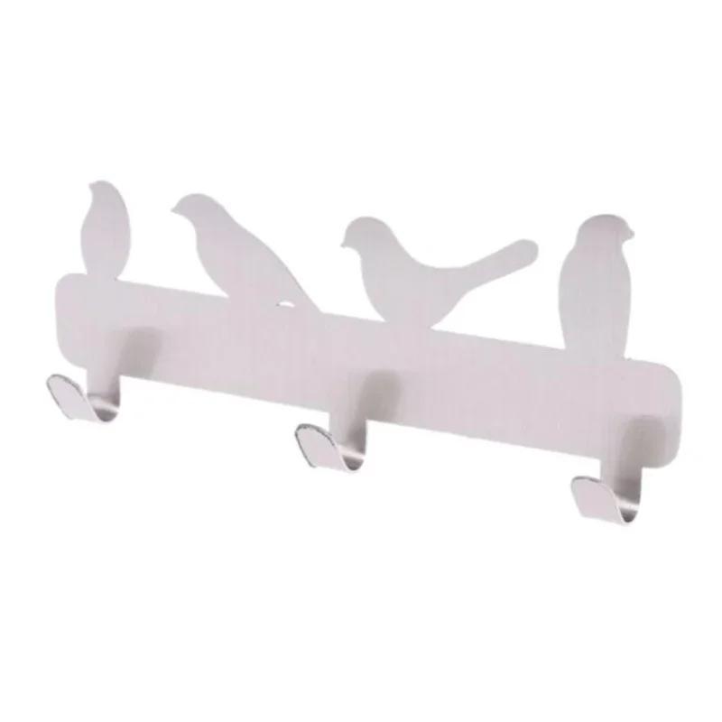 Wall Hook Birds Decoration Creative Coat Rack Animal Resin Wood Grain Door Behind The Bedroom Decor Bird Shape