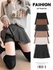 Women's High Waist Dark Gray Wool Plaid Pleated Skirt - Slimming Spring/Autumn 2026 Collection, JK Short Skirt