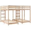Triple Deck Bunk Bed Frame Brown 160 x 200 cm
