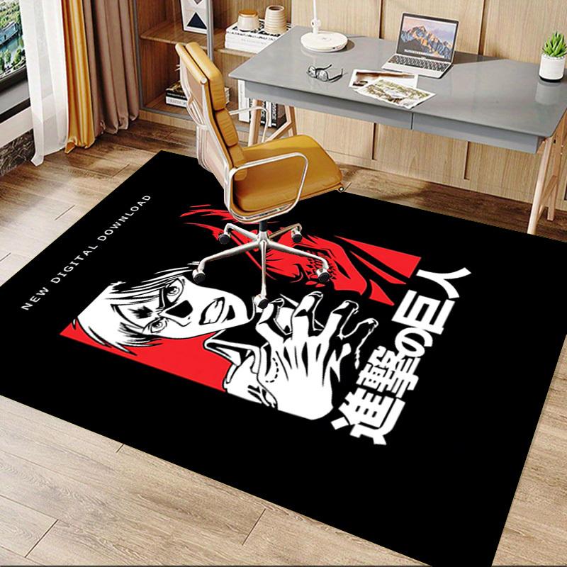 1pc Attack On Titan Home Office, Durable Polyester Floor Mat with Easy, Office Decor, Urban Style, Nonslip Backing, Highquality Fabric