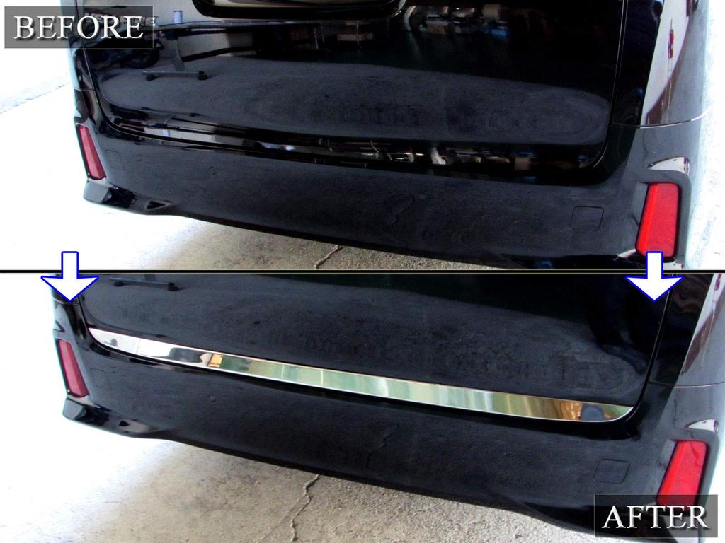 BRIGHTZ Finish Stainless Steel Plated Trunk Under Molding for Toyota Alphard Compatible with Toyota Alphard 32528 Ultra-Mirror 30/35 (AGH30W, AGH35W,