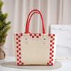 Christmas Plastic Woven Handbag Santa Claus Gift Plastic Woven Handbag Plastic Woven Handbasket Packaging Bag