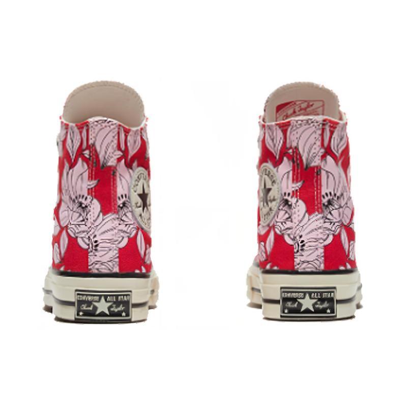 Converse Chuck 1970er Jahre Runde Spitze Schnürung Hohe Espadrilles Damen Rosa