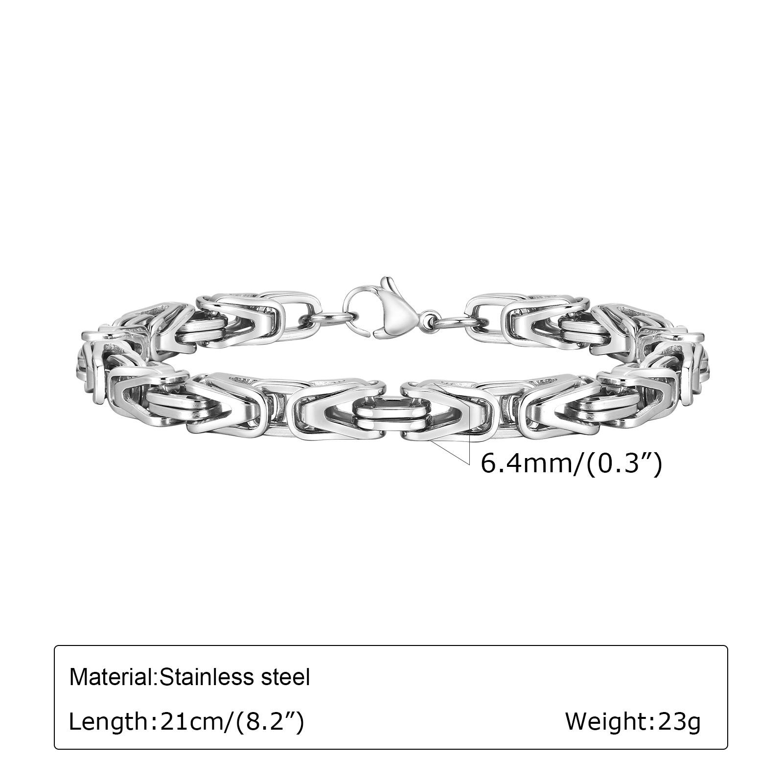 

Vnox Personality V Shaped Byzantine Chain Bracelets for Men,Black Antique Silver Color 8mm Stainless Steel Links Chain Wristband
