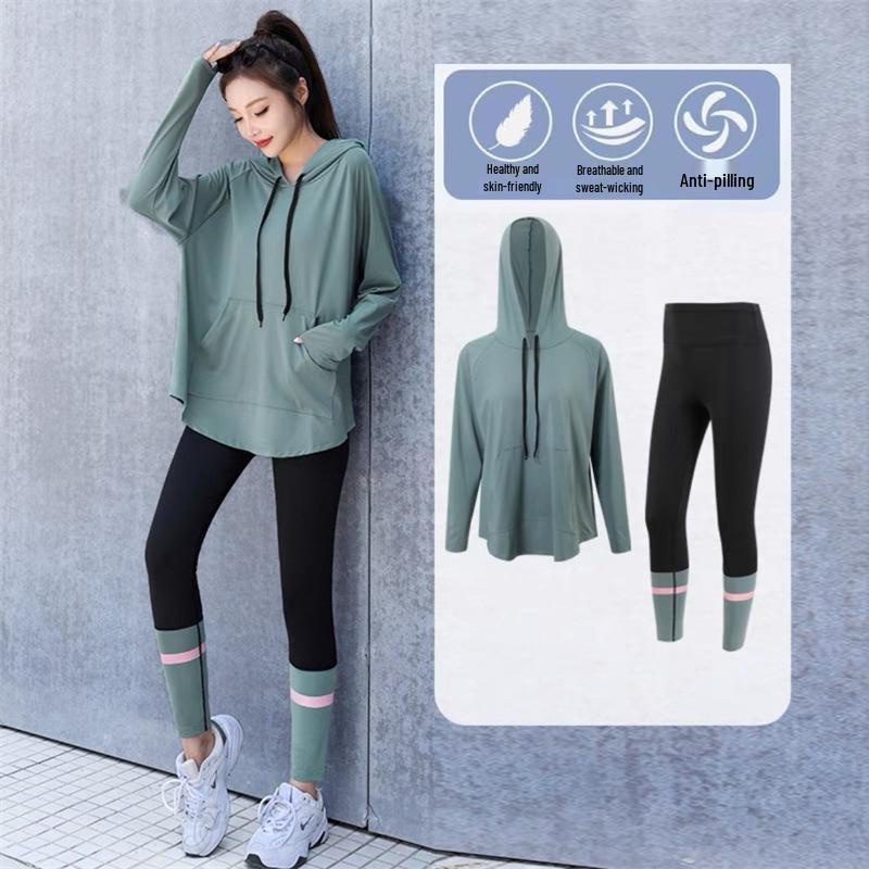 2024 Dámský sportovní dvoudílný oblek vysoké kvality na jógu a pilates - Ideální na podzimní ranní běhy