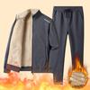 Mens Sets Winter Warm Fleece Tracksuit Fashion Hoodies Pants Set Men Casual Thick Sportswear Hooded Sweatshirt