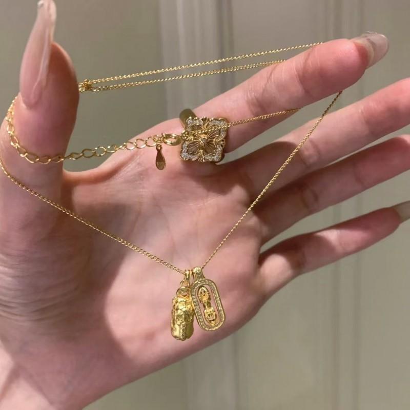 Womens Pixiu Vajra Necklace Inlaid Zircon Clavicle Chain New Chinese Style Fashion Jewelry