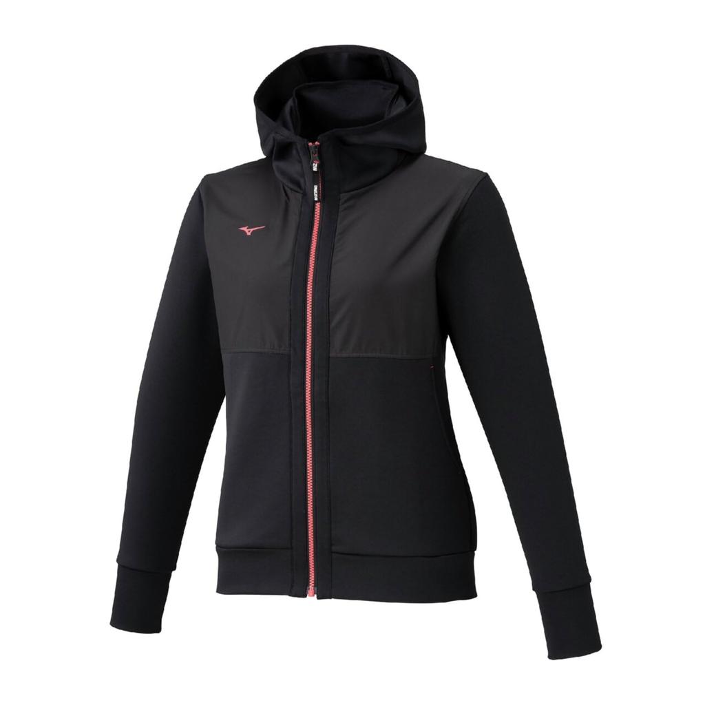 Mizuno Stretch Sweat Hoodie for Easy to Move 62MCC700 Women's Tennis, in, Black,