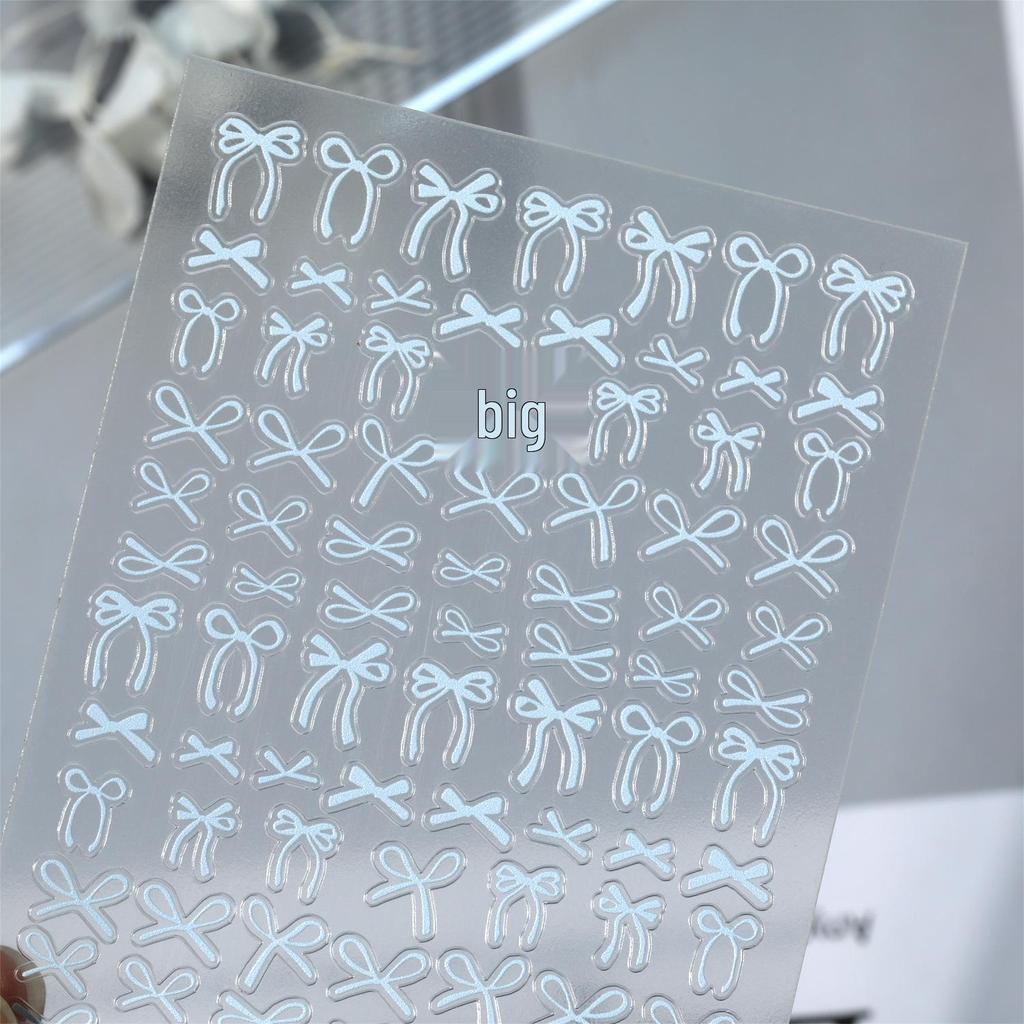 Versatile Ribbon Bow Nail Stickers - Thin, Tough, Flat Back Adhesive for DIY Nail Art Ornaments