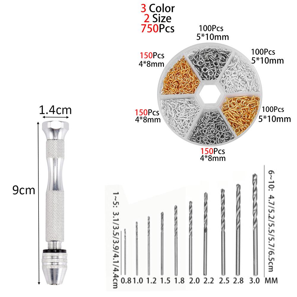 1set Hand Drill For Resin Molds Sanding Stick UV Epoxy Resin Mold Tools DIY Jewelry Making Equipments Metal Drill Screw Eyepins