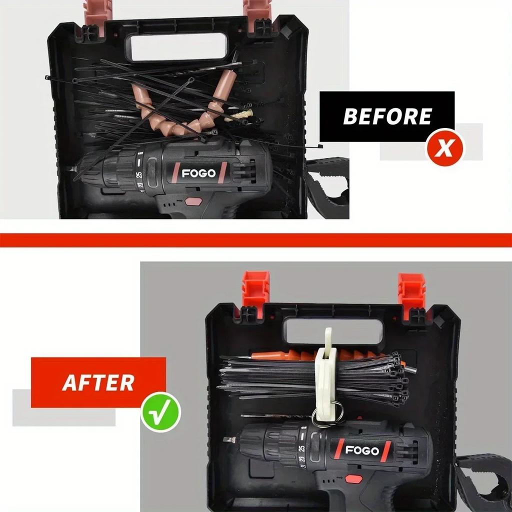 1PC Portable Cable Tie Organizer - Fluorescent Hardware Storage Device