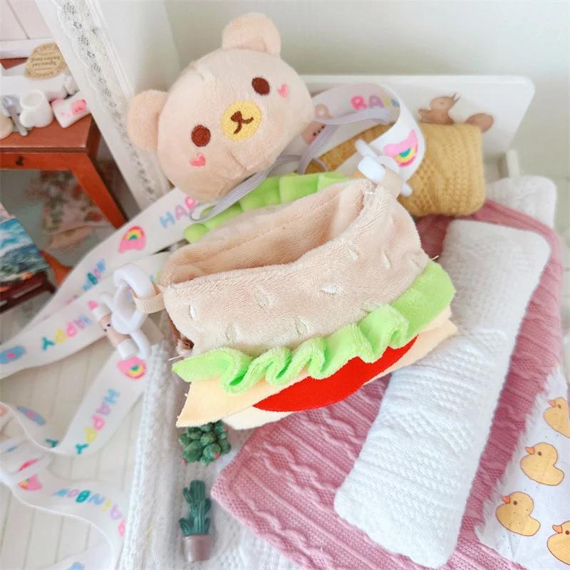 Doll Crossbody Bag for 20cm Idol Doll Outfit Accessories Duckling Bear Hamburger Baby Bag Shoulder Bags for Star Dolls Toys Gift
