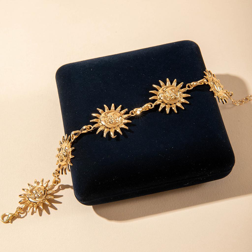 Exaggerated sun round anklet light luxury collarbone chain simple foot decoration