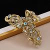 Baroque World Hair Claw The Nostalgia Style Hollow Out Design Rhinestone Hair Claw Clips Alloy Hair Accessories for Women Girls