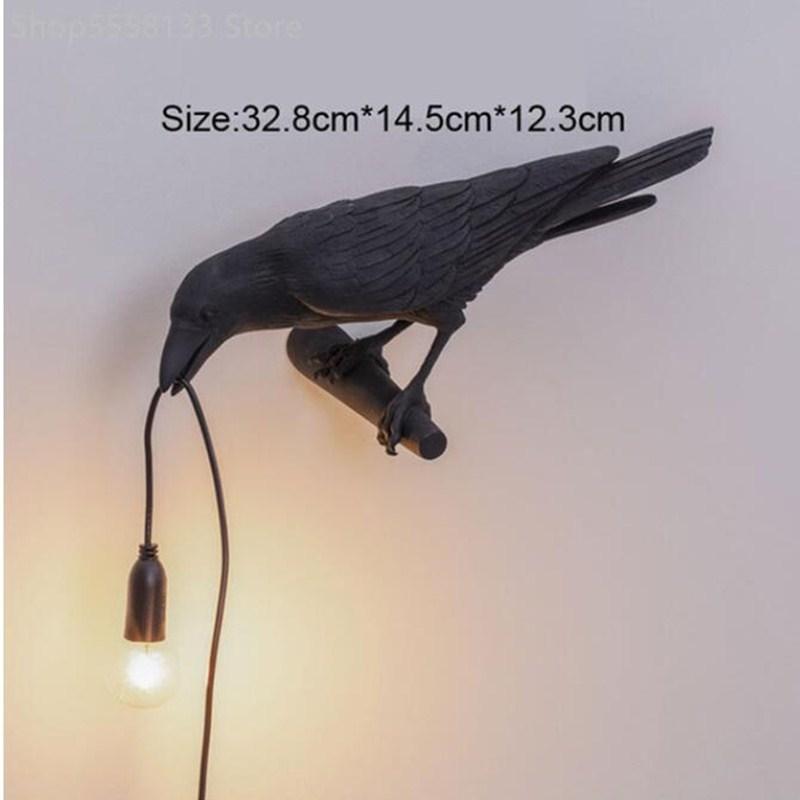 Bird Table Lamp Modern Resin Crow Desk Lamp for Living Room Bedroom Light Wall Sconce Home Decor