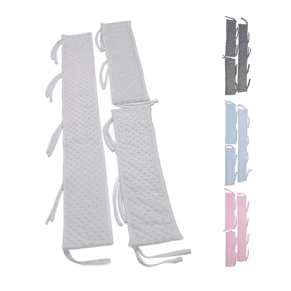 3 Pieces Baby Bed Rail Bumper Split Type Infant Bed Soft Guard Sleeve Bubble Velvet Fabric Edge Prot