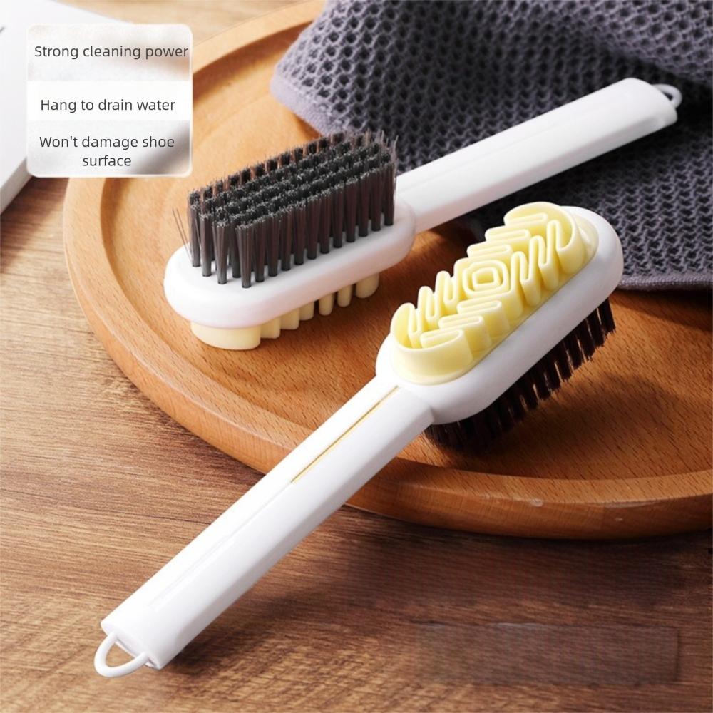Portable Double Sided Cleaning Brush Long Handle Convenient Shoes Brush Multi-functional Washing Brush Household