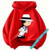 New Children Hooded Sweatshirt Michael Jackson Retro Letter Figure Print Pullover Kids Boys Girls Casual Vintage Fashion Hoodie
