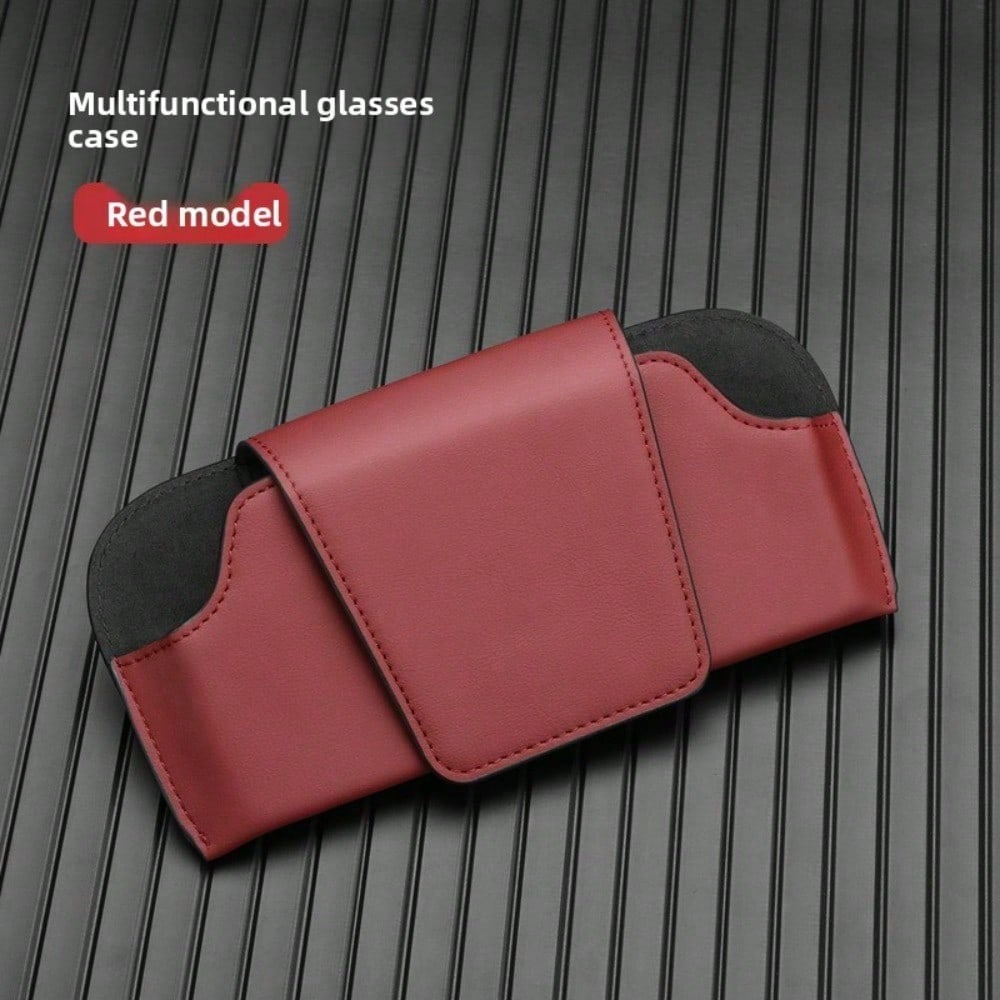 Multifunctional Car Glasses Clip Car Glasses Holder Leather Car Sun Visor Storage Box Car Sunglasses Clip Card Clip