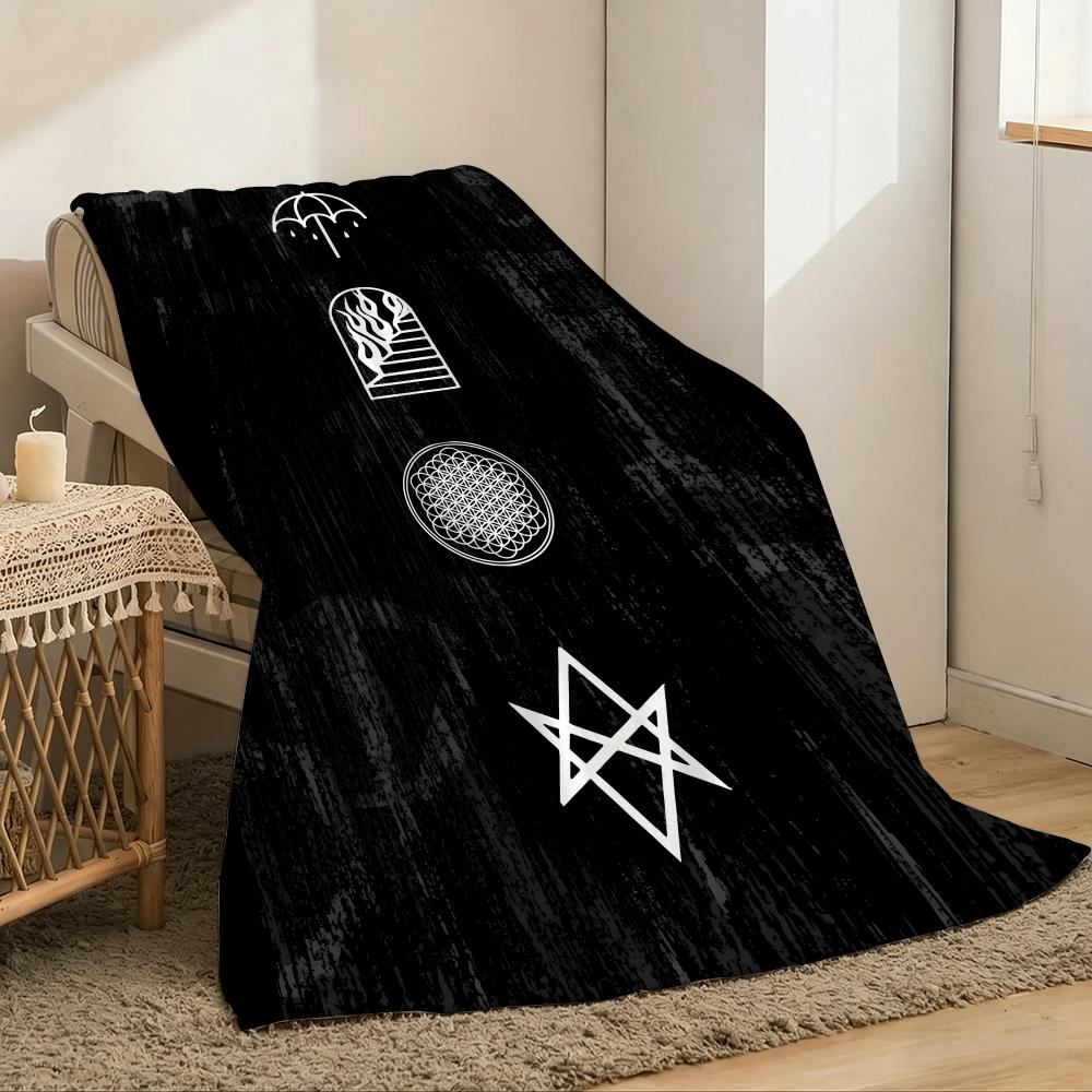 Rock Band Bring Me The Horizon Überwurf Leichte 240g Flanelldecke Weich Hautfreundlich für Sommerliche Kühlung 100cmx150cm