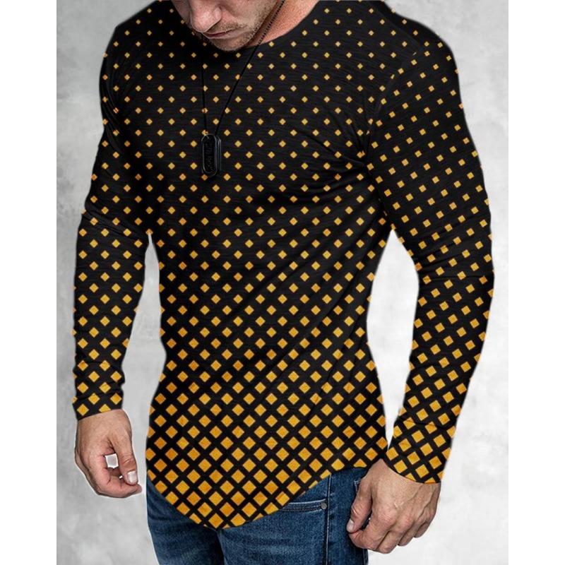 Frühling Herbst Mode Trendiges Herren Langarm Totenkopf Tier Bedrucktes T-Shirt Herren T-Shirts