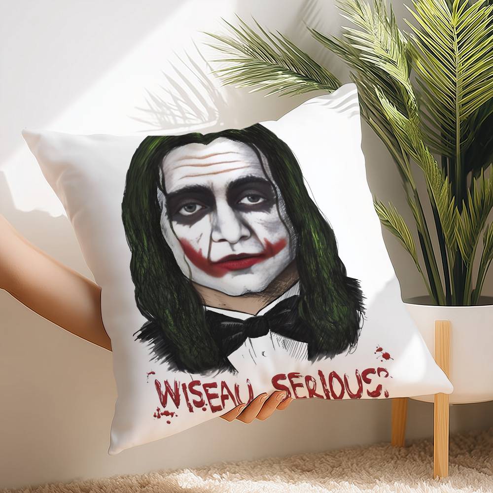 The Room T-Tommy Wiseau Pillow Case Short Plush Print Cushion Cover Square Throw Pillow Covers Sofa Home Decor