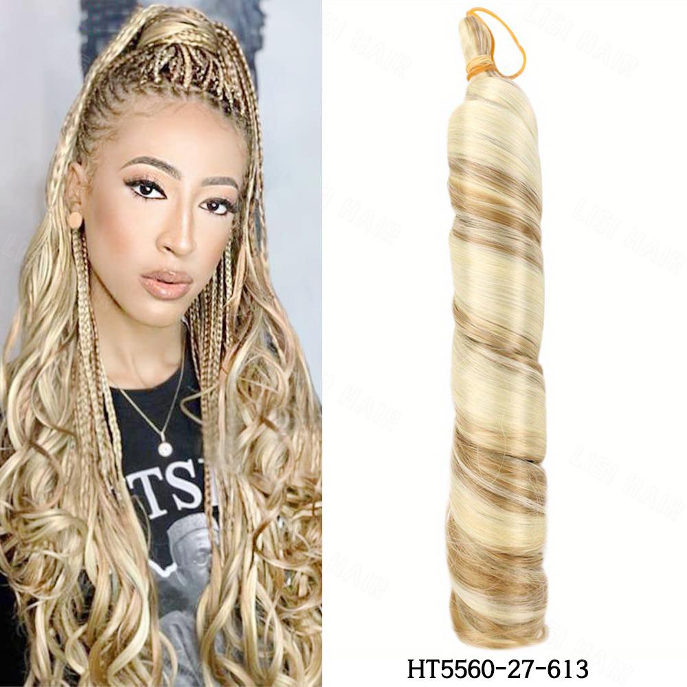 MISSQUEEN Synthetic Long Spiral Braids Hair Extensions Stretched Loose Curly Braiding Hair French Hair For Women Wear