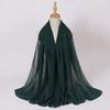 Ethnic Pearl Chiffon Hijab Scarf - Single Color, Long Style for Middle East & Africa