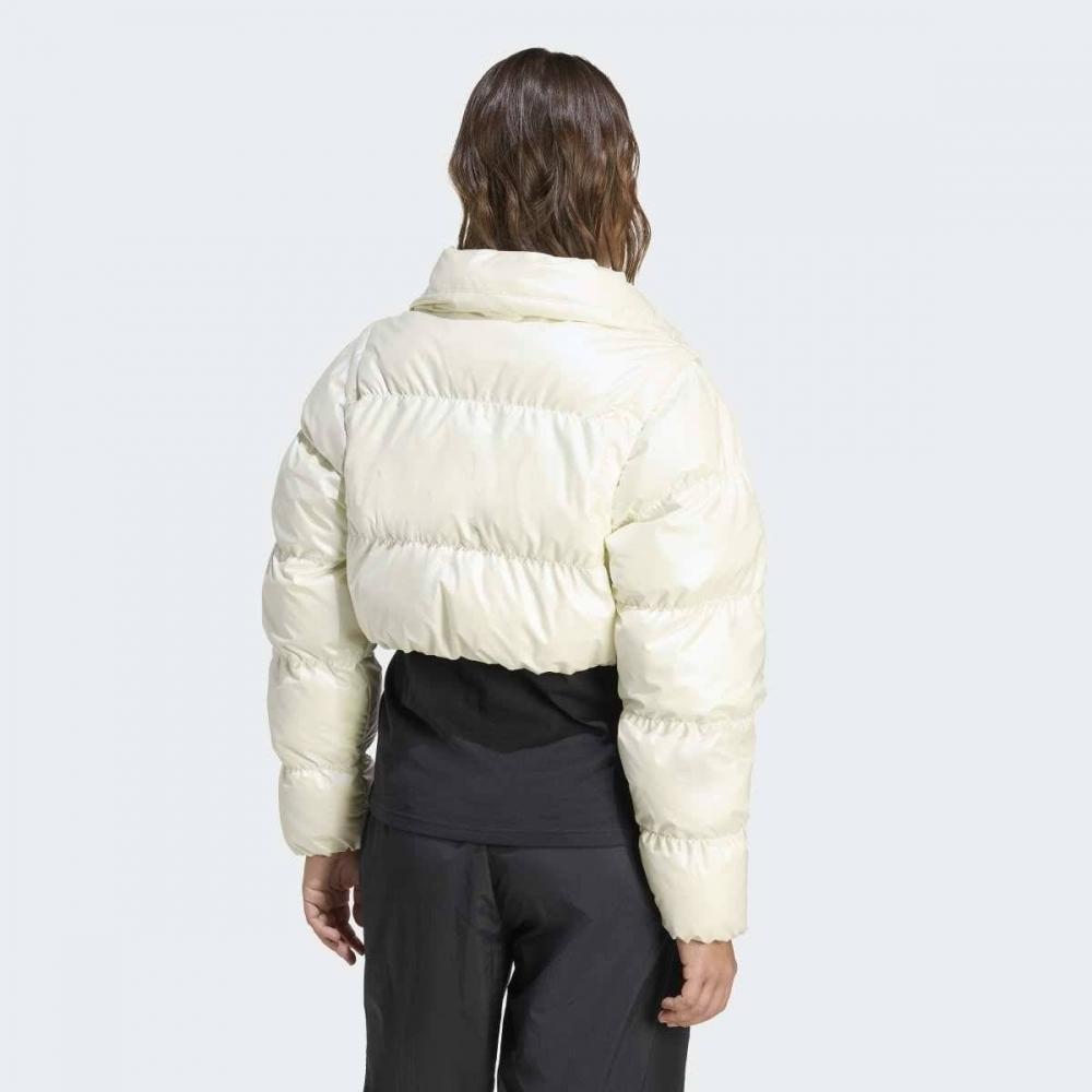 Adidas Essential Glossy 2 In 1 Crop Puffer paddIng White Jx2990