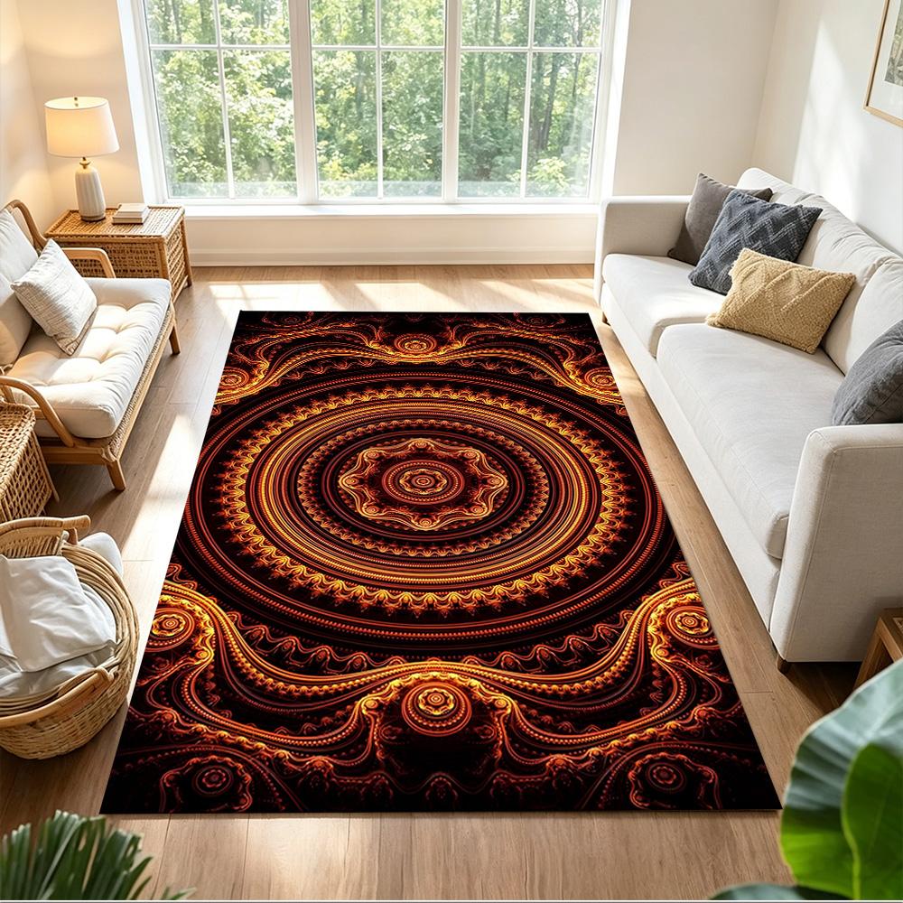 Mystic Tribal Pattern Art Non-Slip Home Carpet Design for Office Decor Living Room Gift