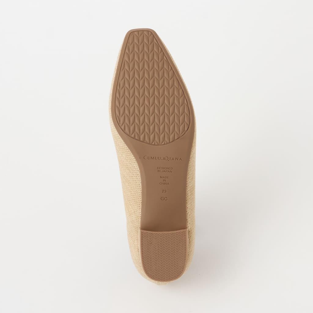 Pantofi Kumu cu toc mic, plați 122215200012 [Diana], bej, 24,0 cm,