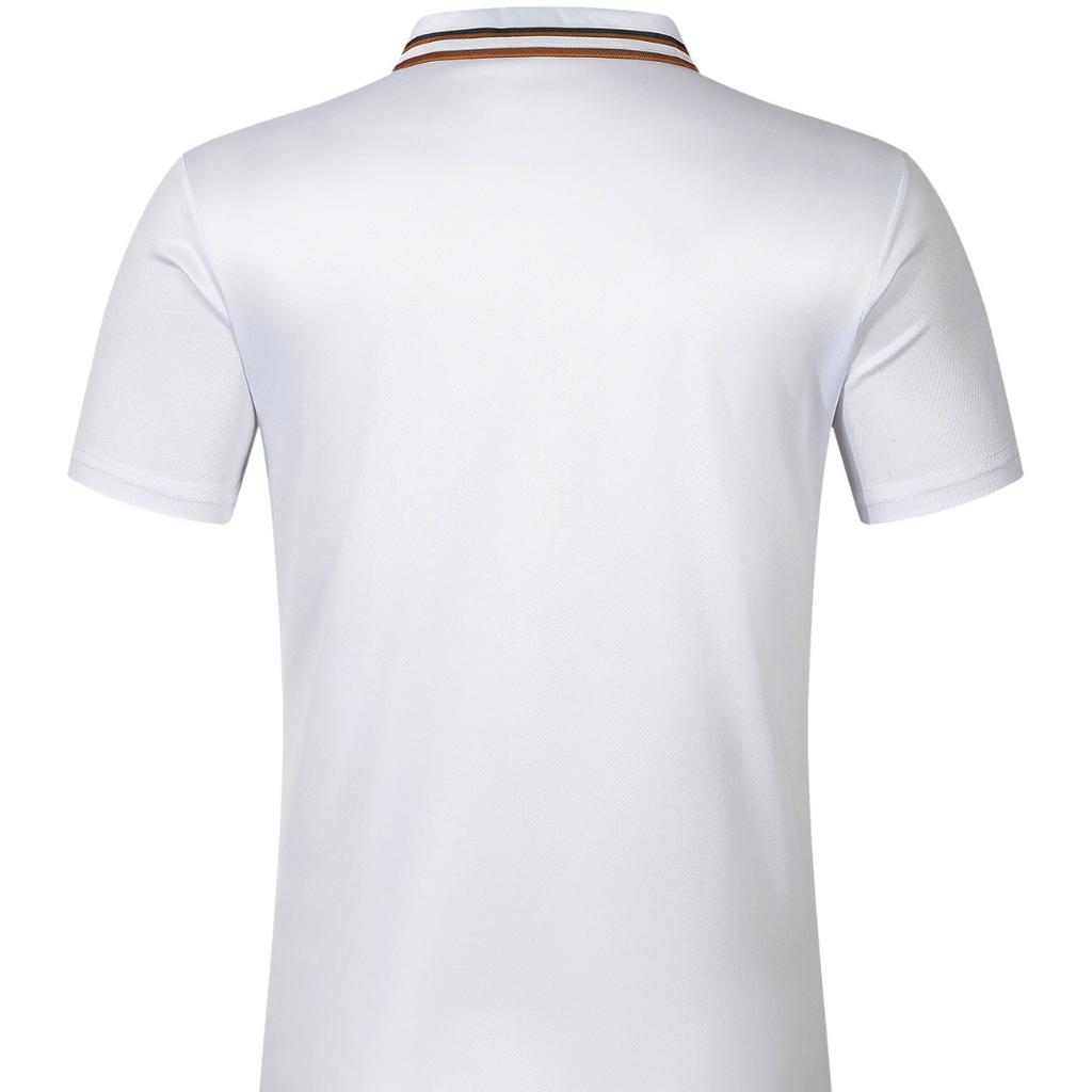 New Men's Collar Striped Casual POLO Shirt V-neck Button Business Versatile T-shirt Tops