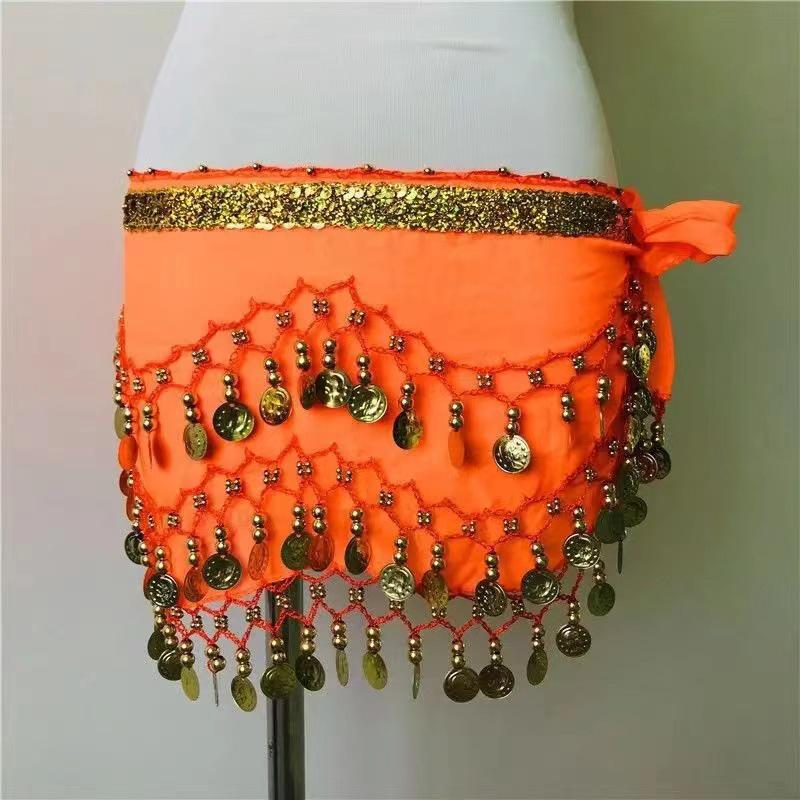 Gold Coin Belly Dance Waist Chain Ethnic Style Hip Scarf for Beginners