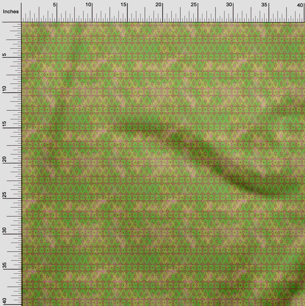 oneOone Georgette Viscose Light Green Fabric Batik Diy Clothing Quilting Fabric Print Fabric By Yard 42 Inch
