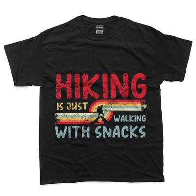 Wandern ist nur Spazierengehen mit Snacks Lustiges Wander-Humor-Spruch-T-Shirt