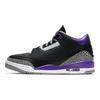 Air Jordan 3 Retro Court Purple Unisex Sneakers Black Cement-Grey White CT8532-050