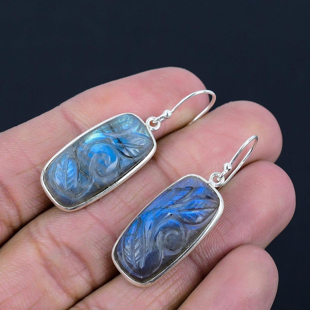 Bloddstone Gemstone Earrings Solid 925 Sterling Silver Handmade Earrings Jewelry Gift For Women And Girls E-2020