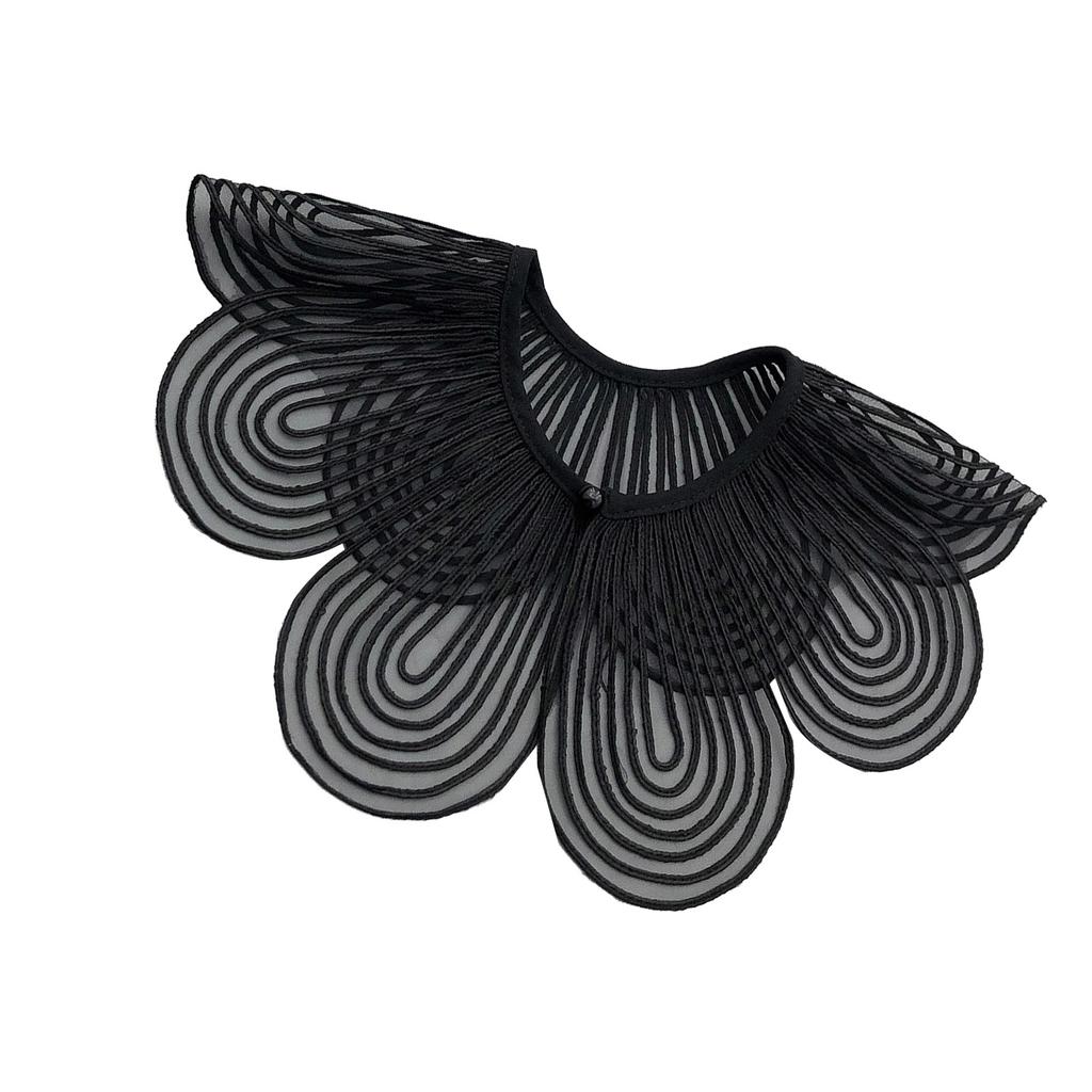 Decorative Embroidery Petal Cape False Collar for Stylish Ladies Elegant Pearls Beaded Shawl Wrap for Sweater and Dress