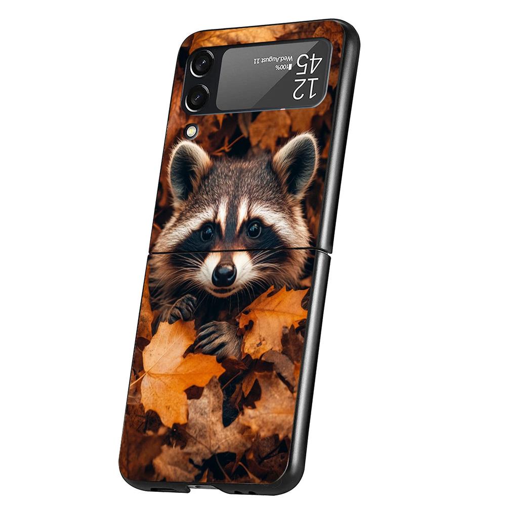 

Raccoon Cute Animal Phone Case For Samsung Galaxy Z Flip 7 6 5 4 3 5G Cover ZFlip7 ZFlip6 ZFlip4 ZFlip5 ZFlip3 Coque Fundas Gala Samsung Z Flip 3