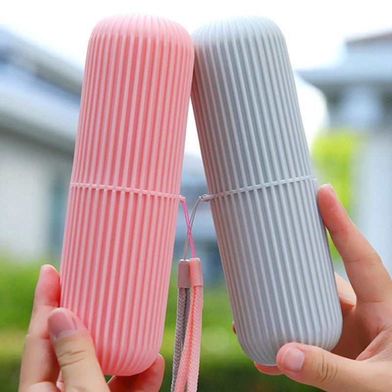 Travel Mouthwash Cup Portable Cute Essential for Business Trips Toothbrush Case with Lid Multifunctional Storage Set