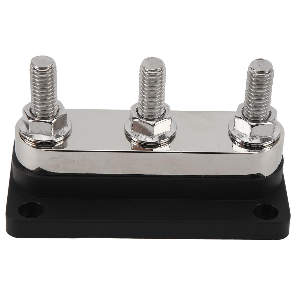12‑48V 600A Power Distribution Block 3 Studs M10 Battery Junction Block Bus Bar for Car Trucks RVs Marine Boats