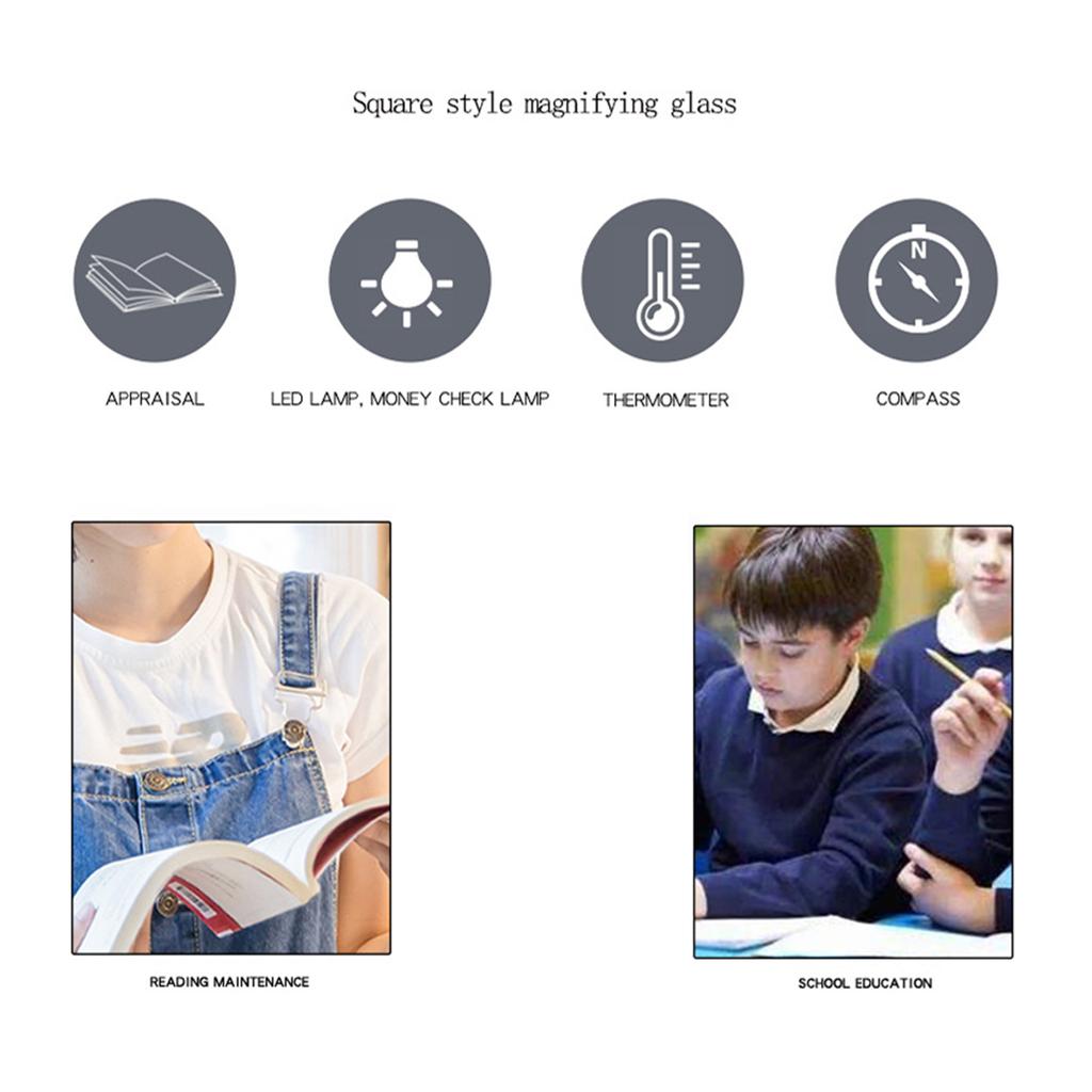 4násobná zvětšovací čočka Ruční lupa na oči Lupa na mince, razítka a šperky LED podsvícená dobíjecí lupa