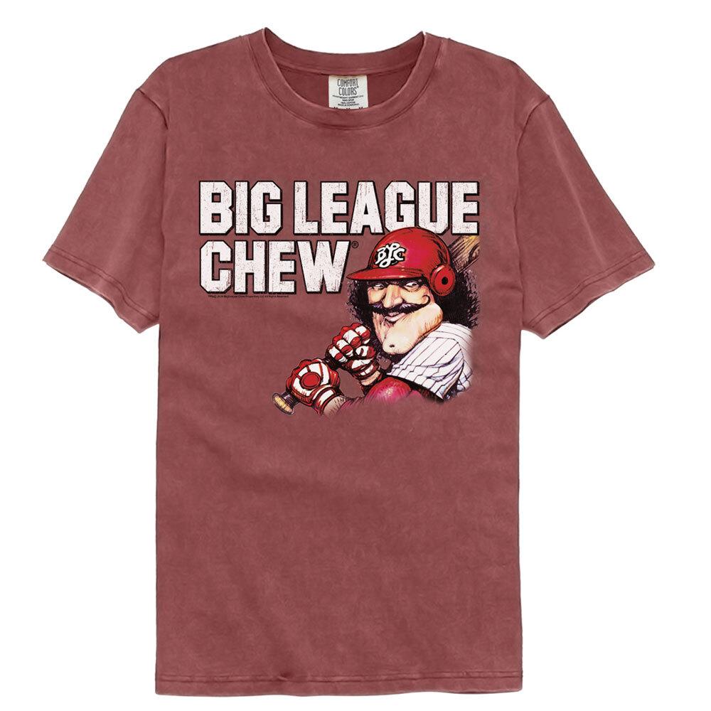 Big League Chew Bubble Gum Vintage Batter Handlebar Mustache Men T Shirt L