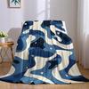 Blue Swirls Flannel Blanket Warm Soft Halloween Christmas Couch Warm Cozy Decorative Decor Gift for All Season