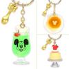Retro Mickey Mouse Cafe Food Sample Style TDR Keychain, (Melon Soda, Pancakes, Pudding) Keychain,