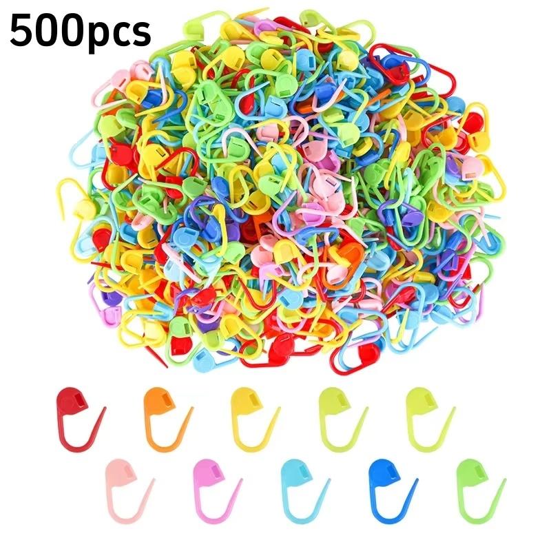 300/500pcs Plastic Crochet Yarn Weave Markers Resin Small Clip Locking Stitch Knitting Tools Needle Clip Mark Sewing Tool