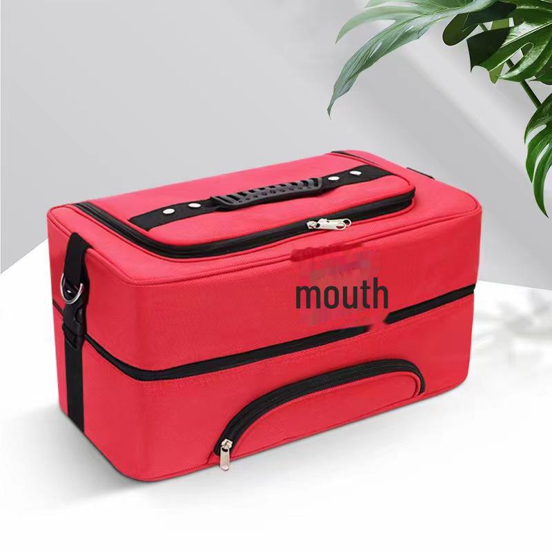 Large Capacity Multifunctional Cosmetic Box with Double-Opening Oxford Cloth for Makeup, Nail Art, and Embroidery Tools