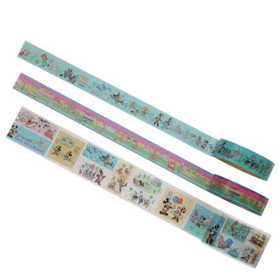 Disney Masking Set of Tokyo Disney Resort Mickey Lively Park Pattern All-Character Tape, 3, Exclusive, & Friends,