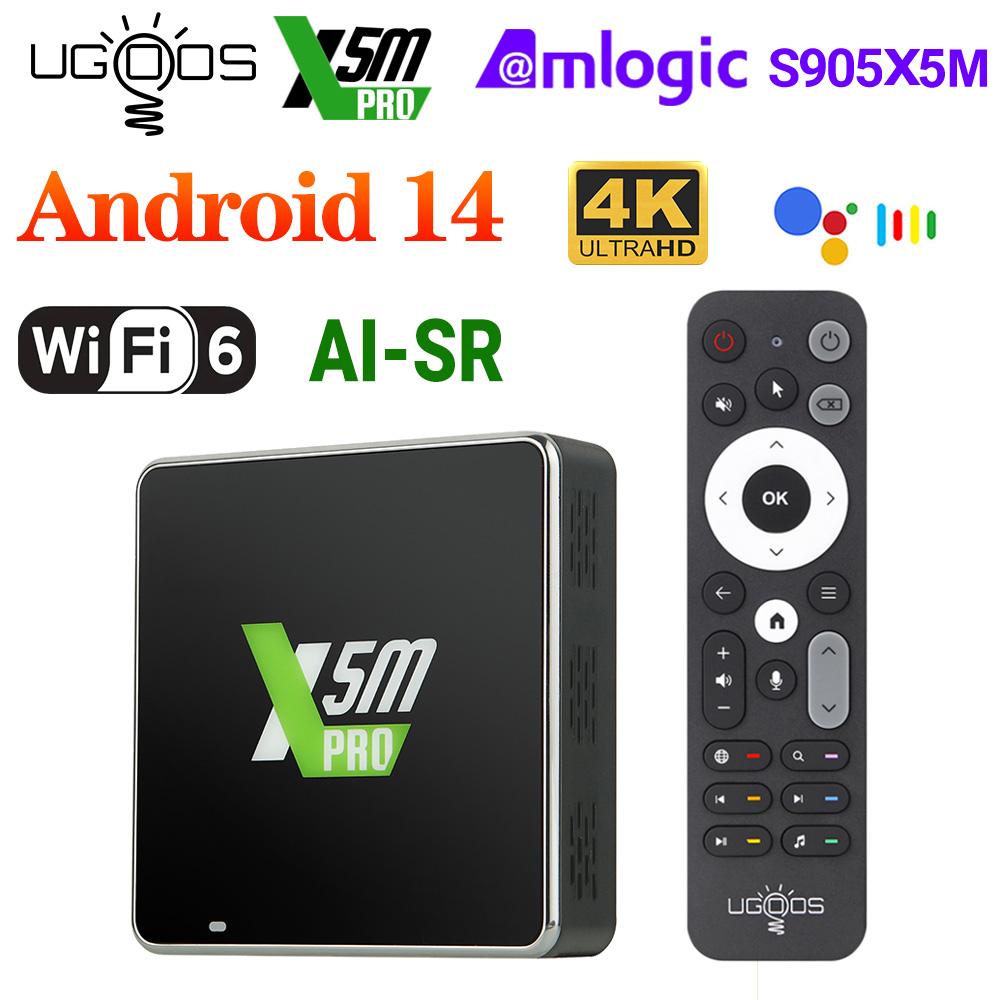 UGOOS X5M PRO TV BOX Android 14 Amlogic S905X5M Unterstützt AI-SR AV1 Set-Top-Box