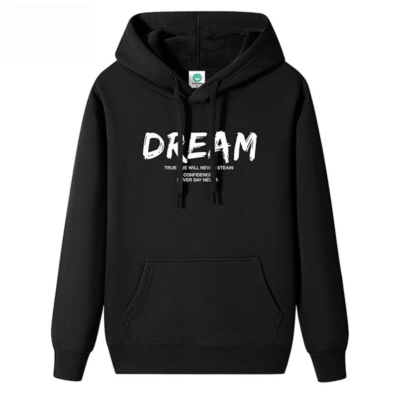 QICED Autumn and Winter Hooded Sweatshirt Men's Hooded Warm Padded Thickened Pullover Loose Large Size Trendy Hoodie